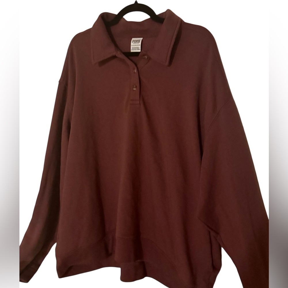 PINK Victoria's Secret Burgundy Button Down Shirt